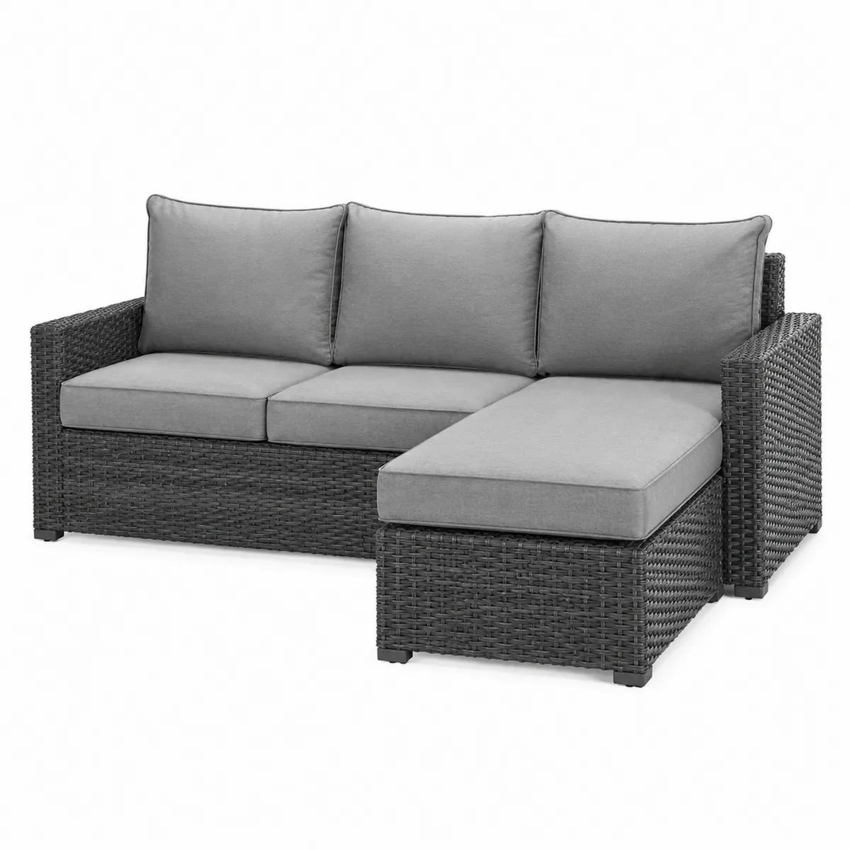 Sofa narożna z technorattanu szara