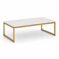 Stolik kawowy marmur i metal 120 cm