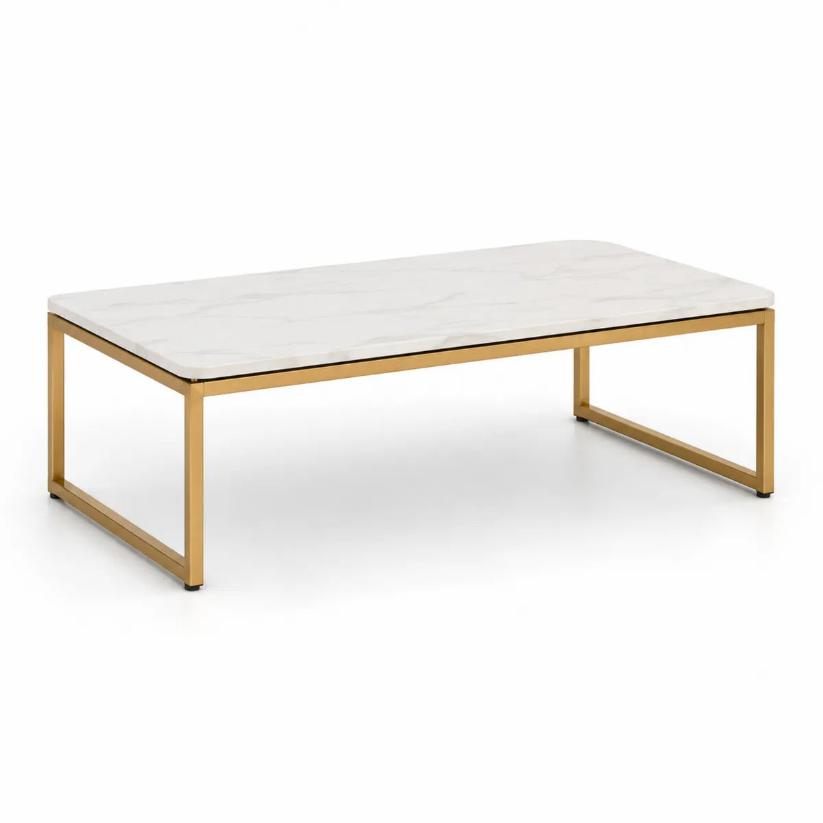 Stolik kawowy marmur i metal 120 cm