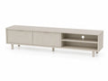 Szafka RTV beżowa z MDF i lakierem 180x45x40 cm