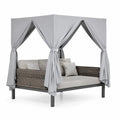 Sofa ogrodowa z zadaszeniem, aluminium, poliester, szary