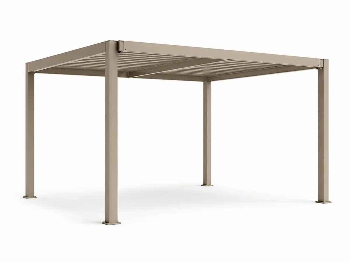 Aluminiowa pergola ogrodowa kwadratowa beżowa 300x300x250 cm