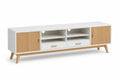 Szafka RTV z MDF i drewna bukowego 180x40x50 cm