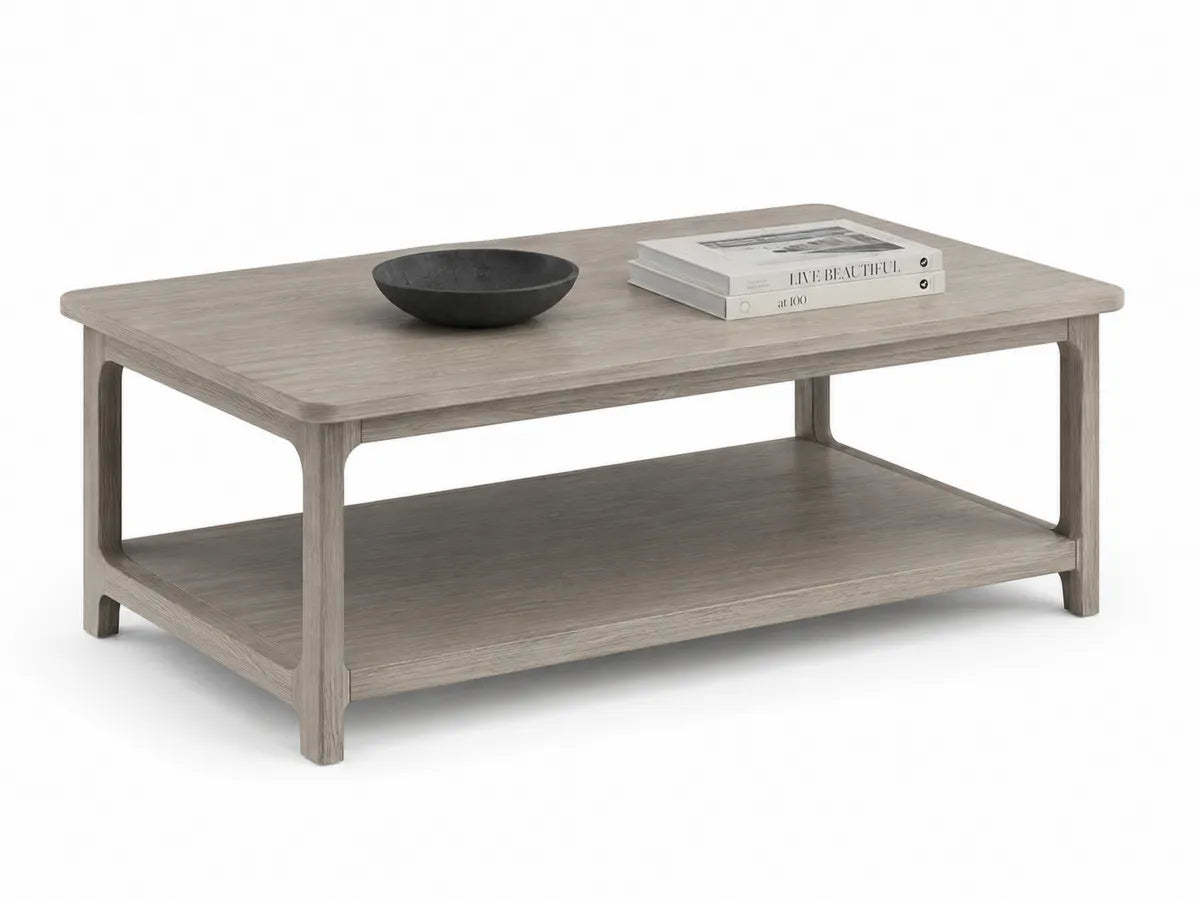 Stolik kawowy z płyty MDF z jasnym fornirem 120x60x45 cm